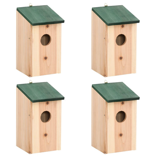 Vogelhäuser 4 Stk. Holz 12x12x22 cm Nisthilfe Nistplatz Nistkasten Wildvögel