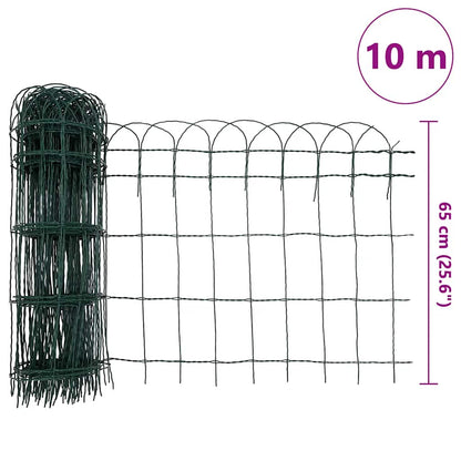 vidaXL Garden Fence Powder-Coated Iron 10×0.65 m