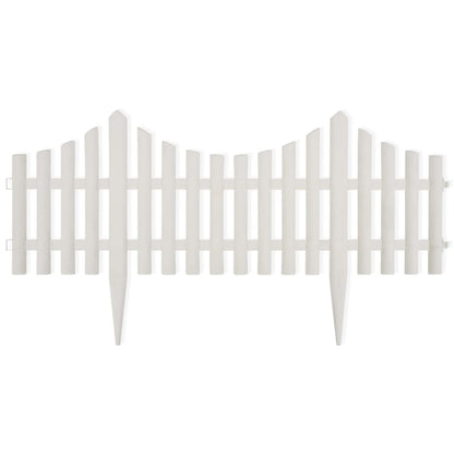 vidaXL Lawn Edging 17 pcs. White 10 m PP