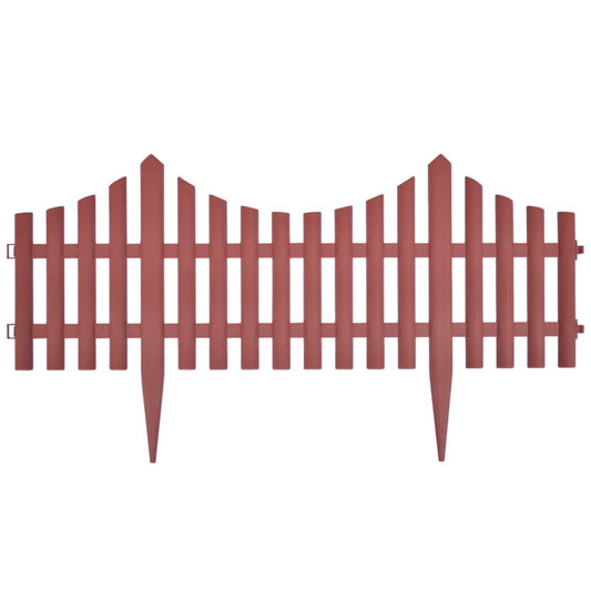 vidaXL lawn edging, 17 pieces, brown, 10 m, PP