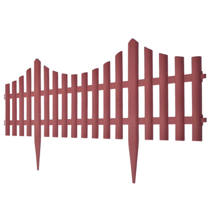 vidaXL lawn edging, 17 pieces, brown, 10 m, PP