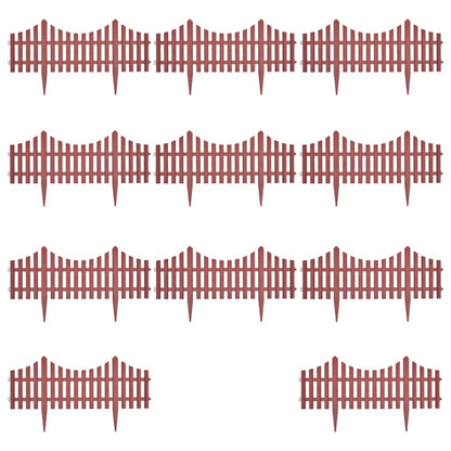 vidaXL lawn edging, 17 pieces, brown, 10 m, PP