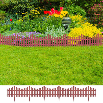 vidaXL lawn edging, 17 pieces, brown, 10 m, PP