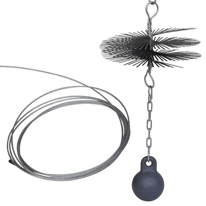 Runde Kaminreinigungsbürste Durchmesser 25 cm Kaminbürste 15 Meter