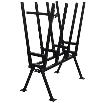 Powder-coated black metal sawhorse, wood sawhorse up to 400 kg, steel sawhorse