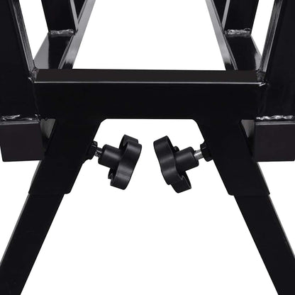 Powder-coated black metal sawhorse, wood sawhorse up to 400 kg, steel sawhorse