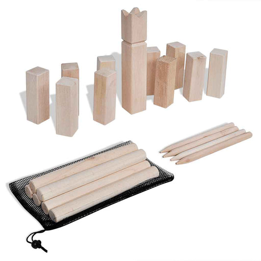 Kubb Holzspiel- Set Wurfspiel Gesellschaftsspiel für innen und draußen