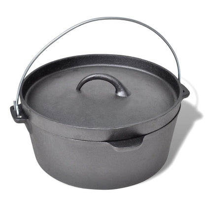 Dutch Oven Bräter Gusseisen 4,2 Liter Holländischer Ofen Schwarz 30x27x15 cm