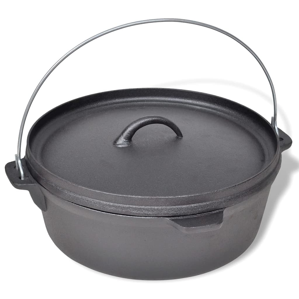 Dutch Oven Bräter Gusseisen 5,6 Liter Holländischer Ofen Schwarz 36 x 33 x 15 cm