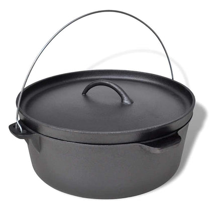 Dutch Oven Bräter Gusseisen ca. 11,3 Liter Holländischer Ofen Schwarz 43 x 40 x 19 cm