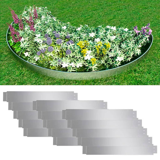 Rasenkante Flexible Beeteinfassung 15 Stk 100x15 cm Verzinkter Stahl