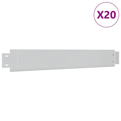 Rasenkante 20-er Set Flexible Beeteinfassung 100x15 cm Verzinkter Stahl silber