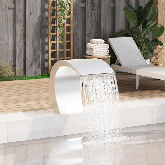 Wasserfall Pool-Fontäne Edelstahl 30x60x45 cm Gartenteich Bachlauf Schwalldusche