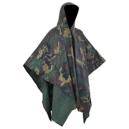 Waterproof army rain poncho for camping/hiking camouflage