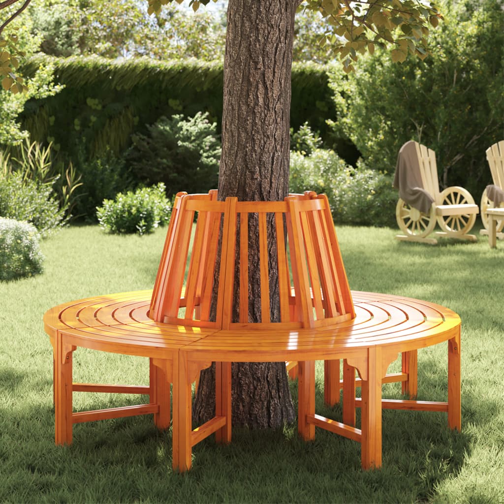 Runde Baumbank aus Eukalyptusholz Ø 160 cm Gartenbank Holz