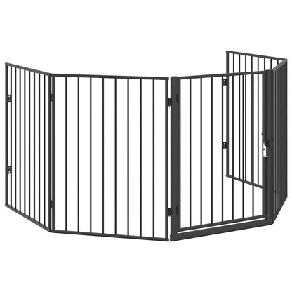 Kaminschutzgitter für Tiere Stahl schwarz 123x123x76cm Haustier Funkenschutz