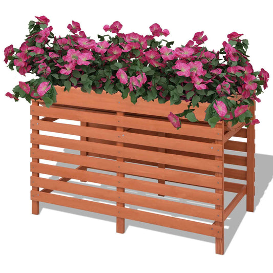 Hochbeet 100x50x71 cm Blumenkasten  Tannenholz lasiert Braun Pflanzkübel