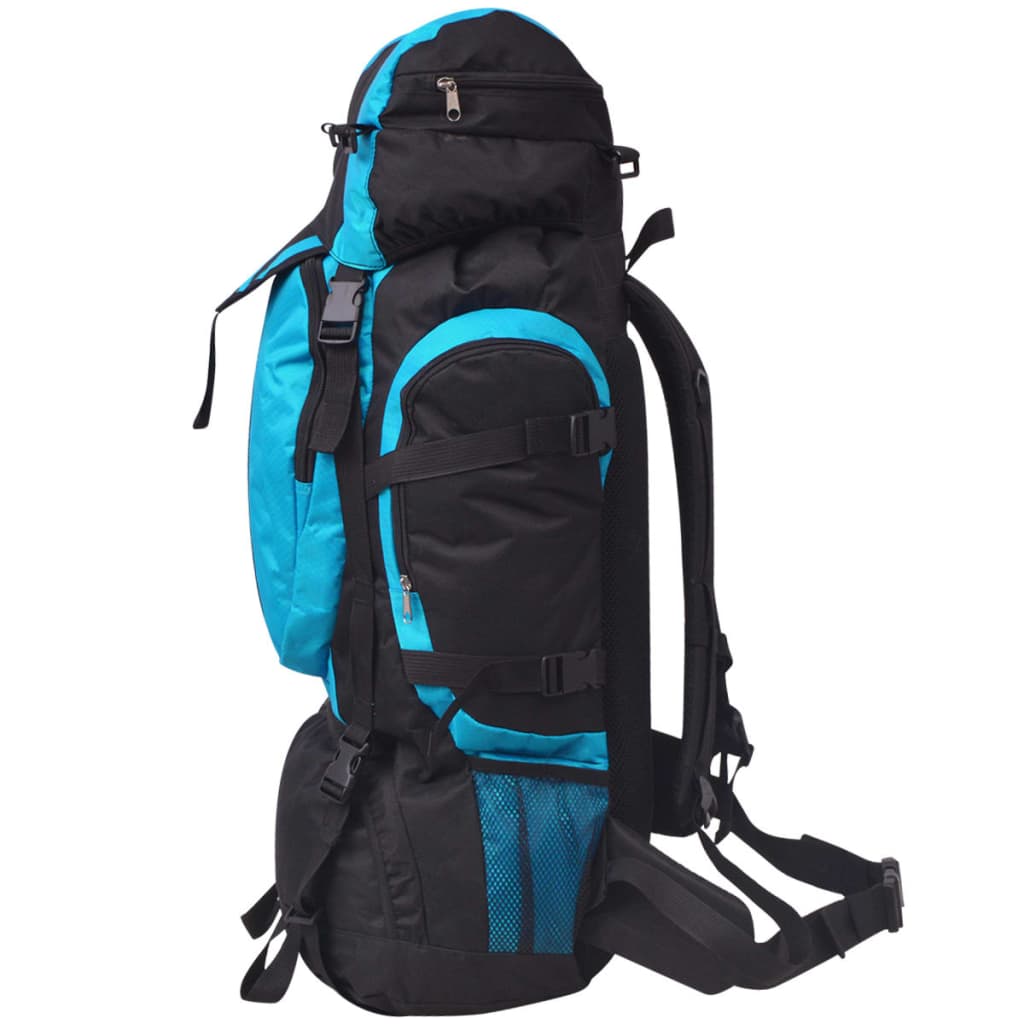 Rucksack Wanderrucksack XXL 75 L schwarz blau 600D Polyester Camping Trekking