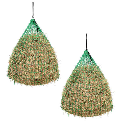 Hay nets, 2 pieces, round, 0.75 x 0.5 m, PP feed net for pony and horse