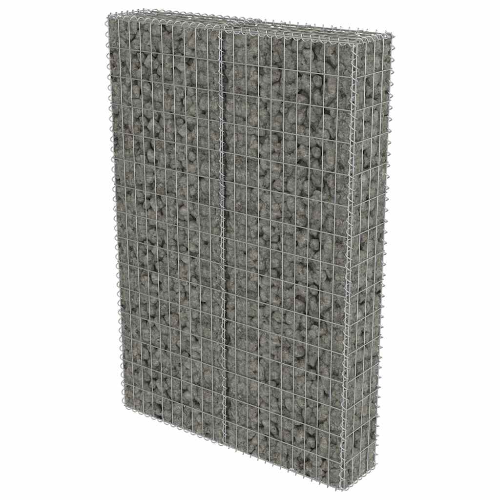 Gabionenwand Verzinkter Stahl 100×20×150 cm Gabionenzaun Drahtkorb Steinmauer Wand