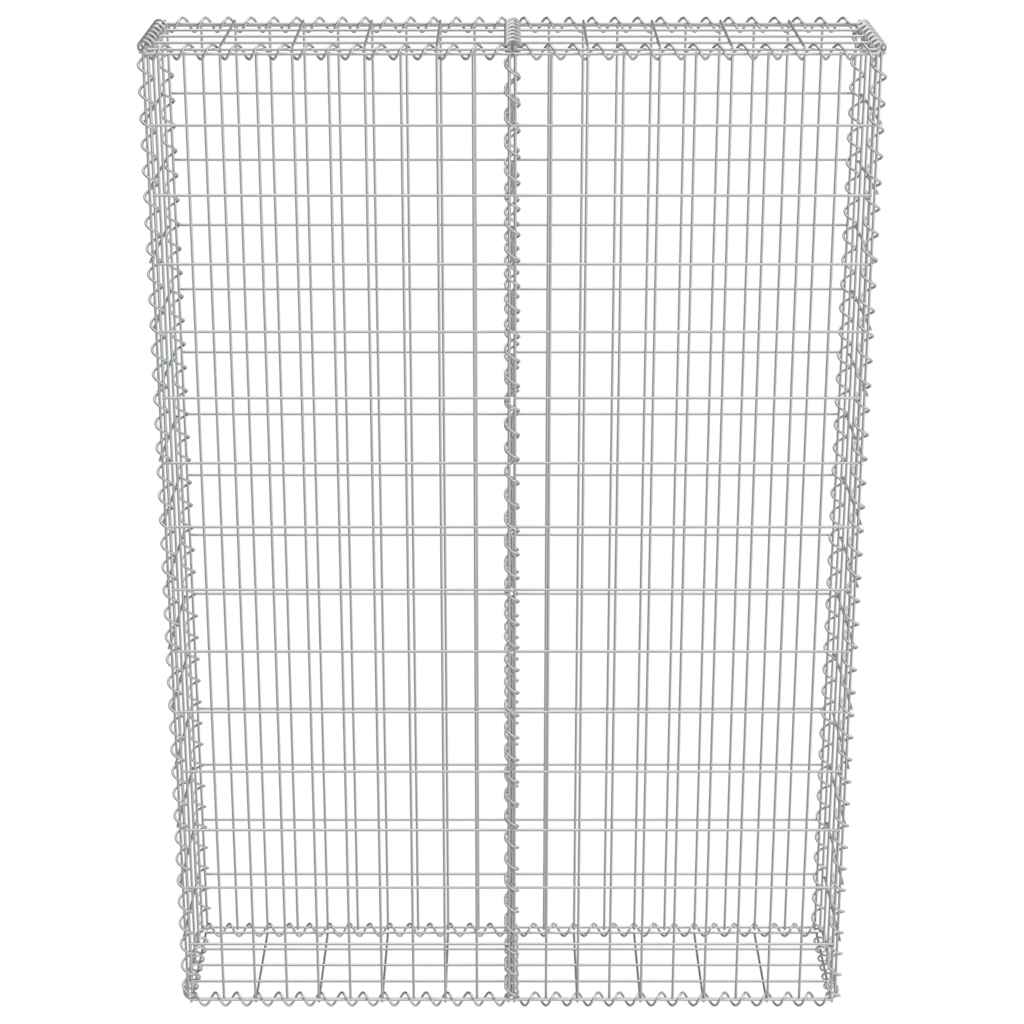 Gabionenwand Verzinkter Stahl 100×20×150 cm Gabionenzaun Drahtkorb Steinmauer Wand