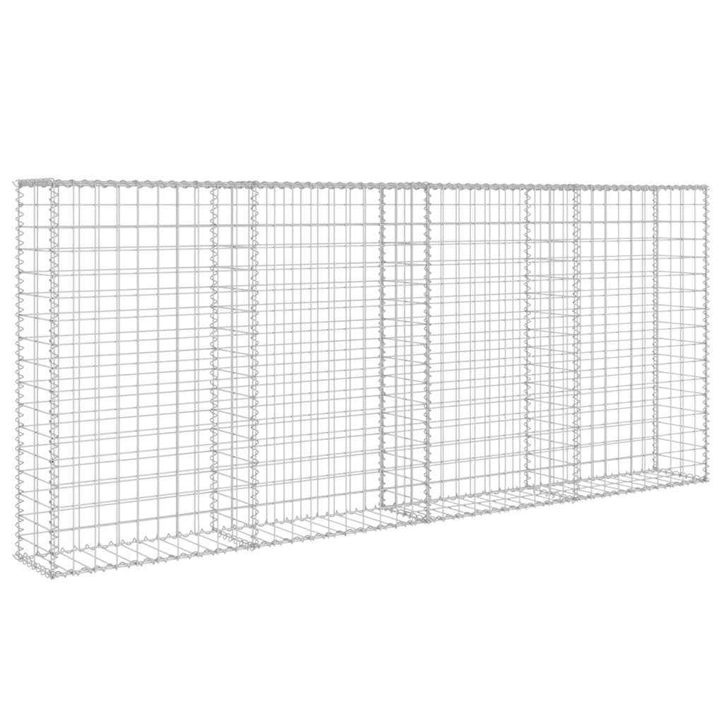 Gabionenwand Verzinkter Stahl 200×20×85 cm Gabionenzaun Drahtkorb Steinmauer Wand