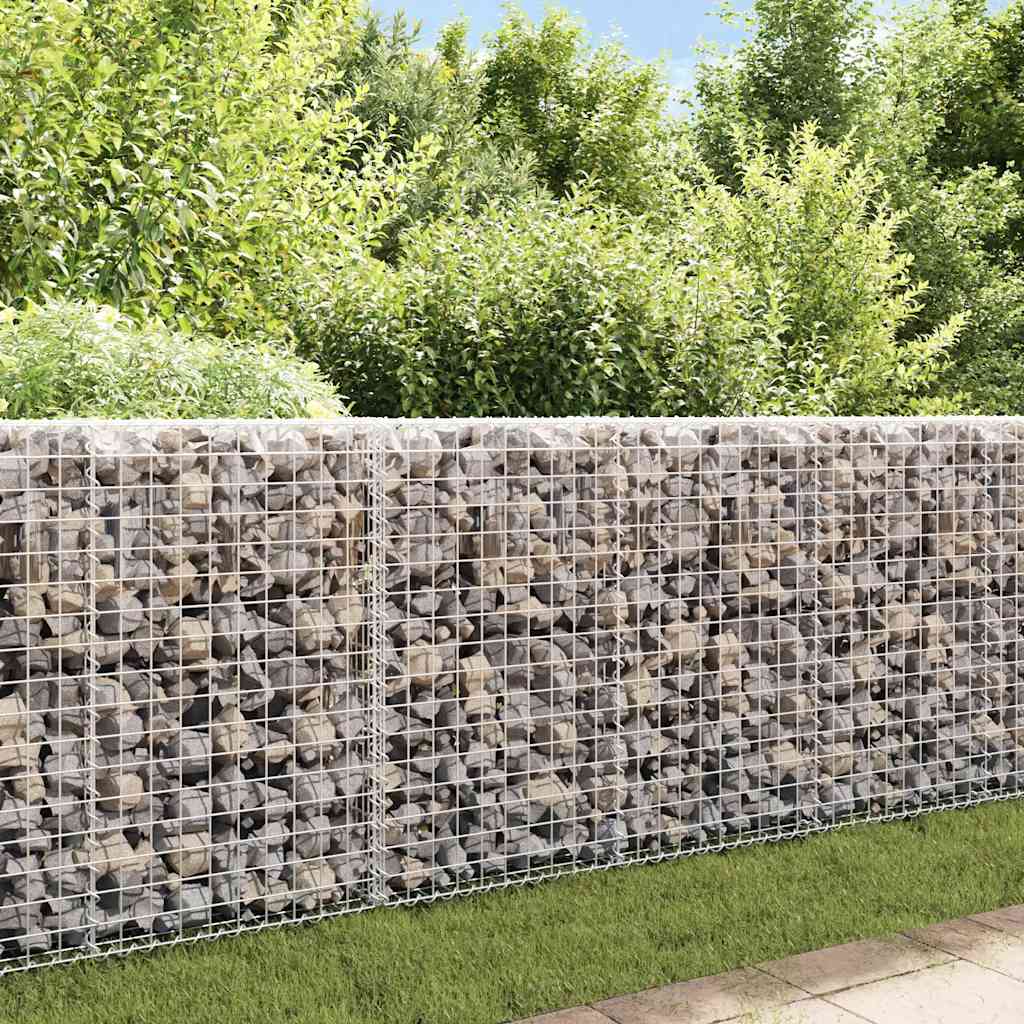Gabionenwand Verzinkter Stahl 200×20×85 cm Gabionenzaun Drahtkorb Steinmauer Wand