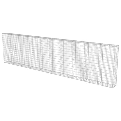 Gabionenwand Verzinkter Stahl 600×30×150 cm Gabionenzaun Drahtkorb Steinmauer
