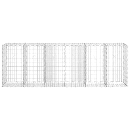 Gabionenwand Verzinkter Stahl 300×50×100 cm Gabionenzaun Drahtkorb Steinmauer Wand