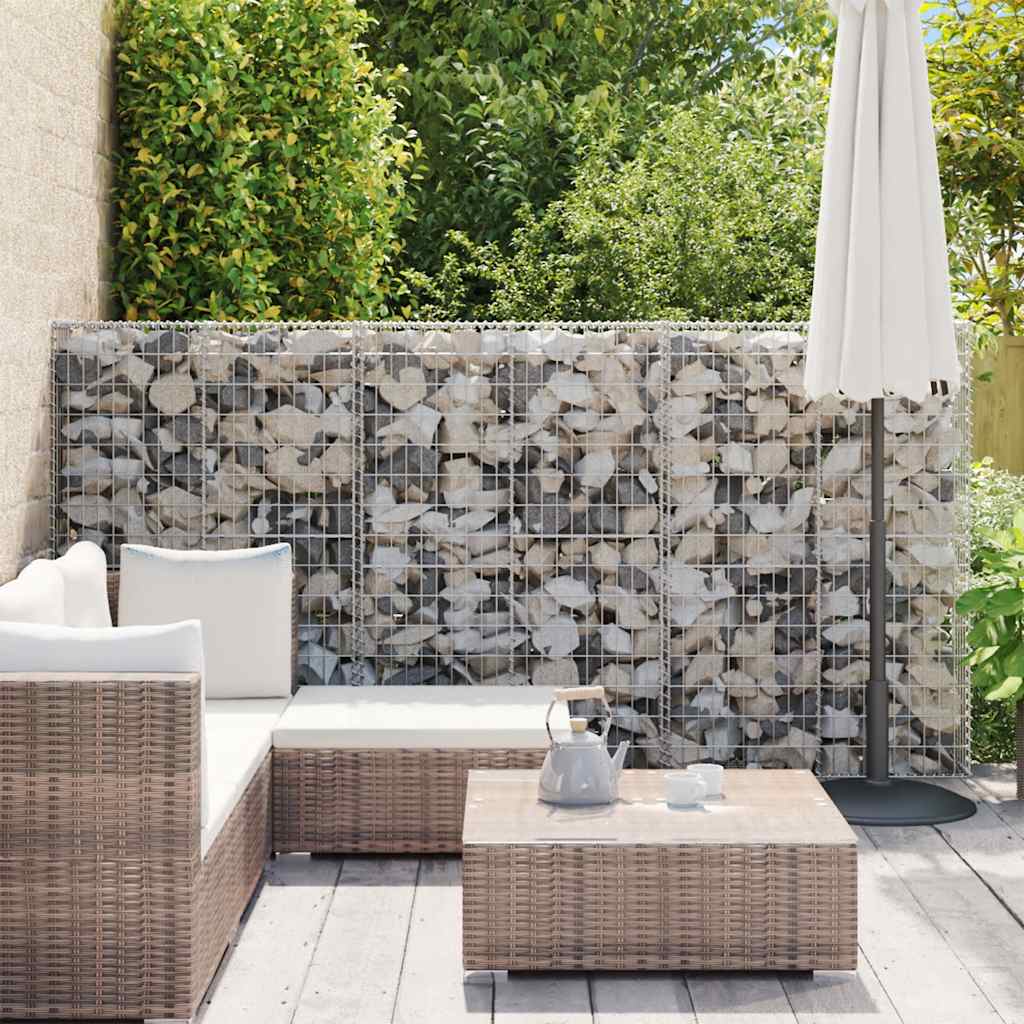 Gabionenwand Verzinkter Stahl 300×50×150 cm Gabionenzaun Drahtkorb Steinmauer
