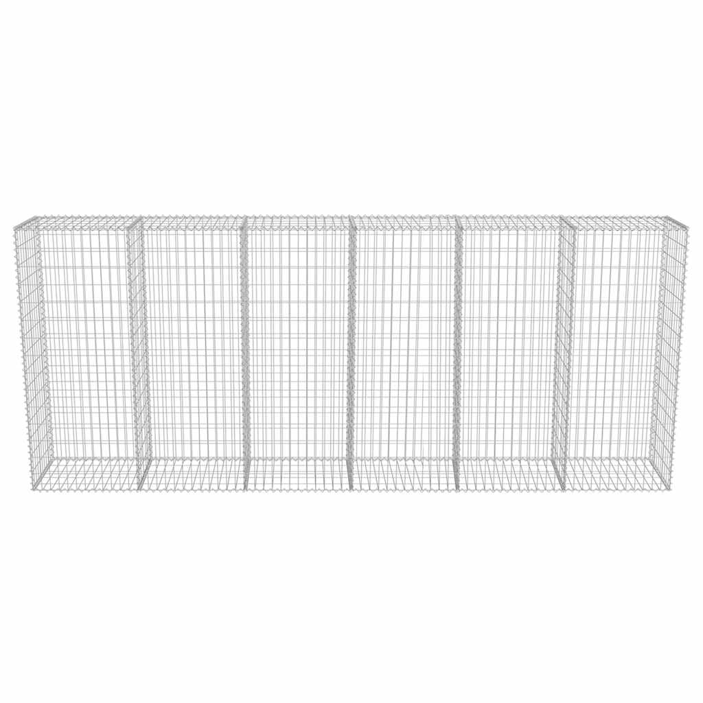 Gabionenwand Verzinkter Stahl 300×50×150 cm Gabionenzaun Drahtkorb Steinmauer