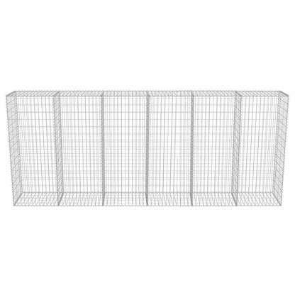 Gabionenwand Verzinkter Stahl 300×50×150 cm Gabionenzaun Drahtkorb Steinmauer