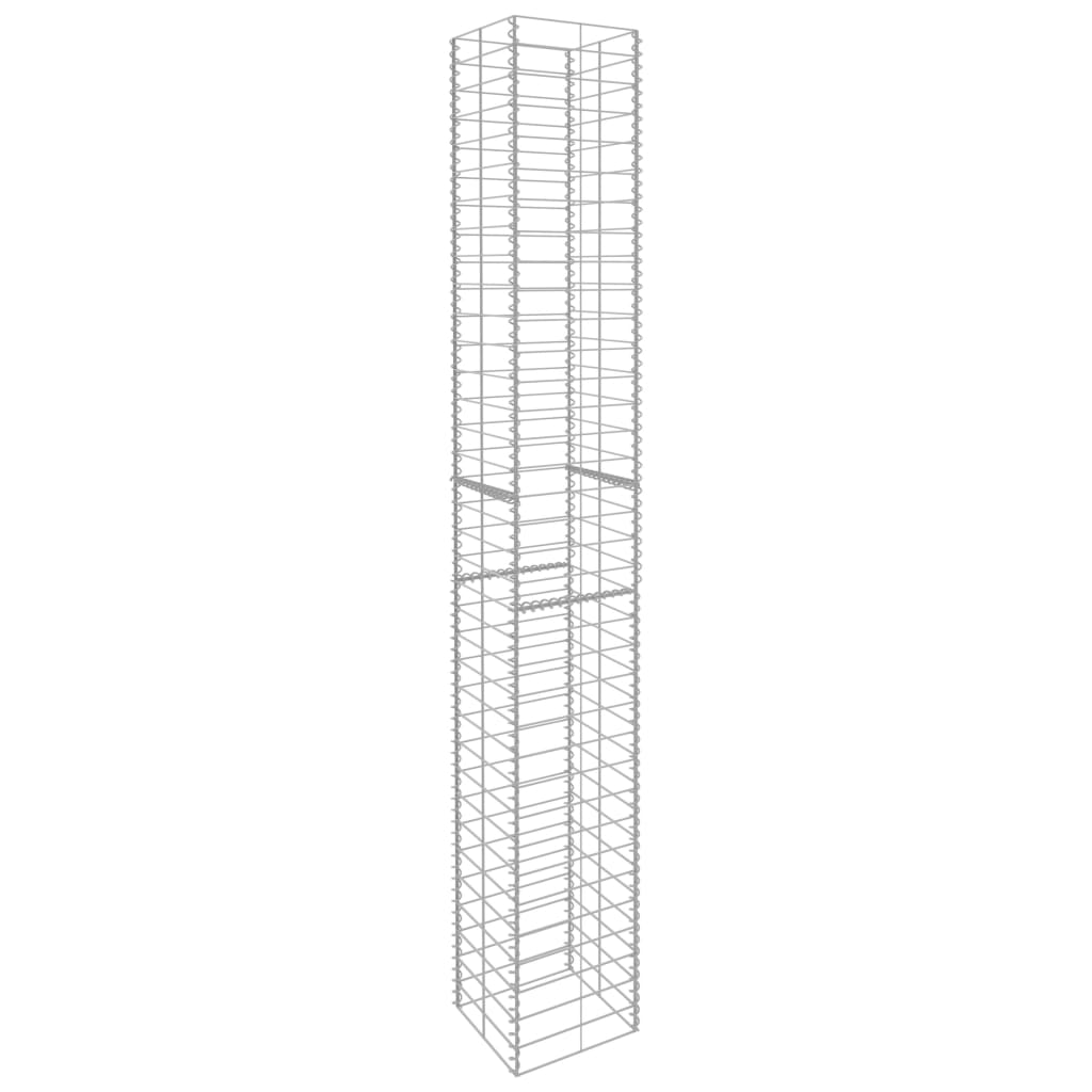 Gabionenkörbe 3 Stk. Verzinkter Stahl 25 x 25 x 197 cm Gabionenwand Gabionenzaun