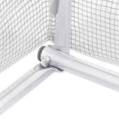 Foliengewächshaus 13,5 m² Netzgewebe weiß 6 Fenster PE 140 g/m³ Gartentunnel
