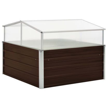 vidaXL Greenhouse Brown 100 x 100 x 85 cm Galvanized Steel