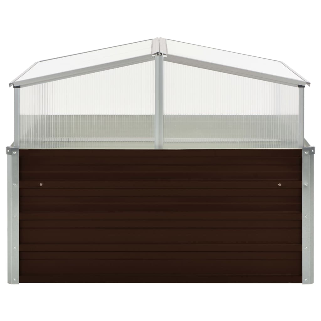 vidaXL Greenhouse Brown 100 x 100 x 85 cm Galvanized Steel