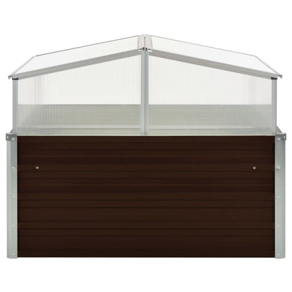 vidaXL Greenhouse Brown 100 x 100 x 85 cm Galvanized Steel