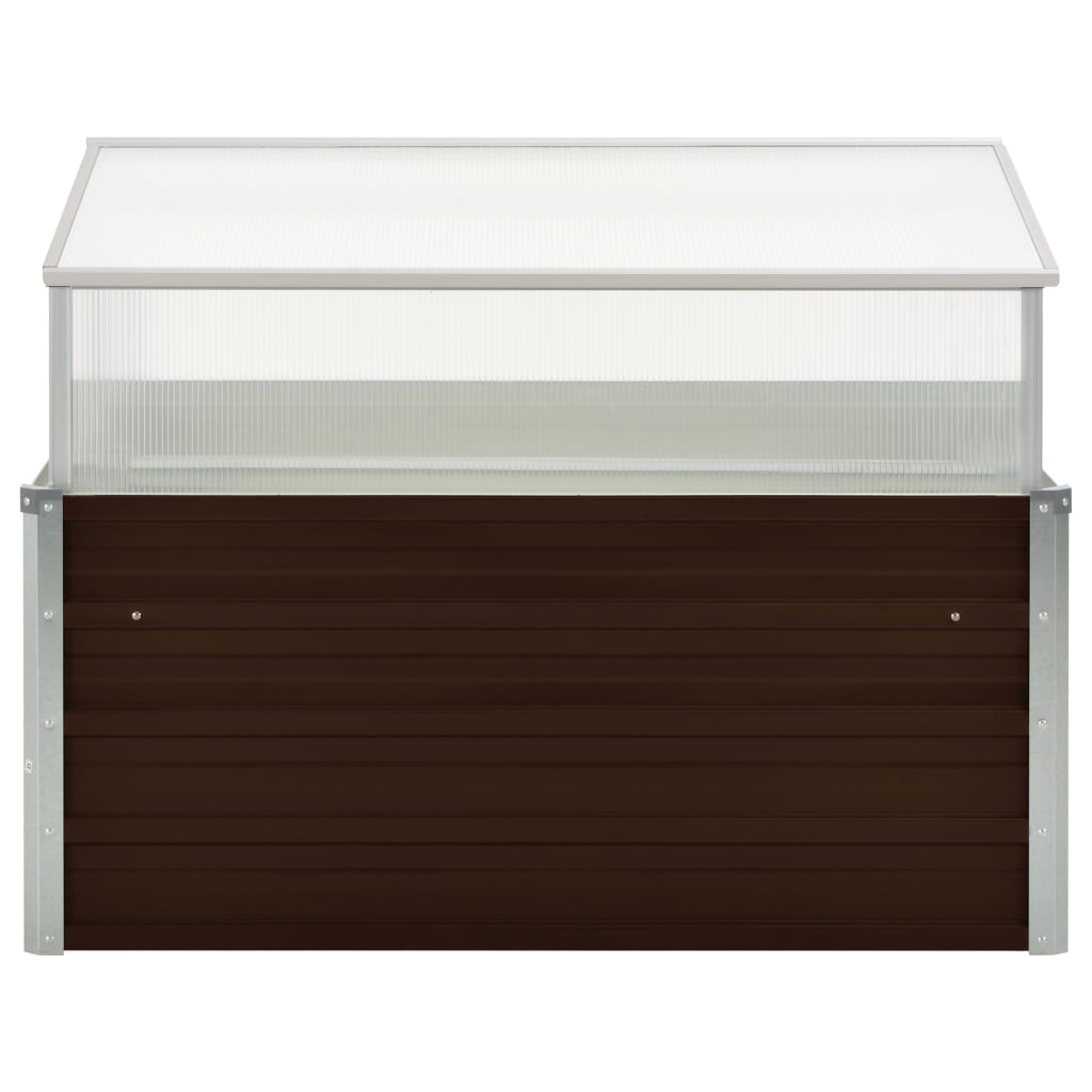 vidaXL Greenhouse Brown 100 x 100 x 85 cm Galvanized Steel