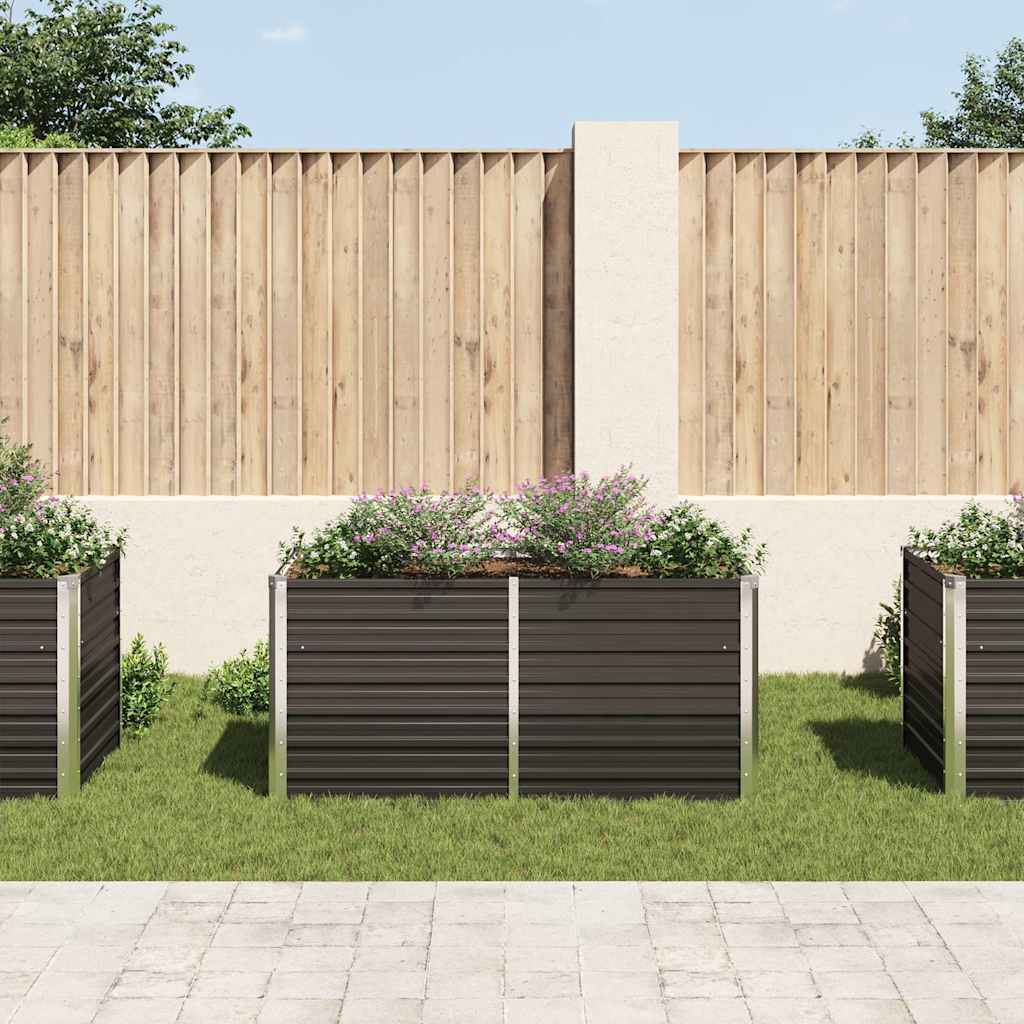 Hochbeet Anthrazit 160 x 80 x 77 cm Verzinkter Stahl Gartenbeet Pflanzkübel