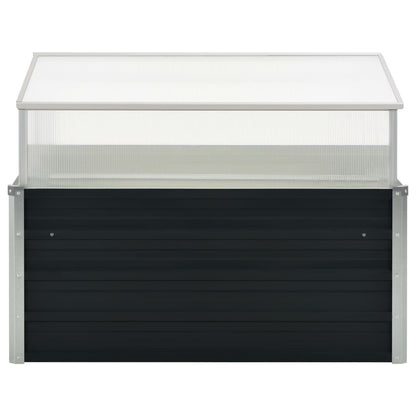 Frühbeet Abdeckung Anthrazit 100x100x77 cm Verzinkter Stahl Gewächshaus