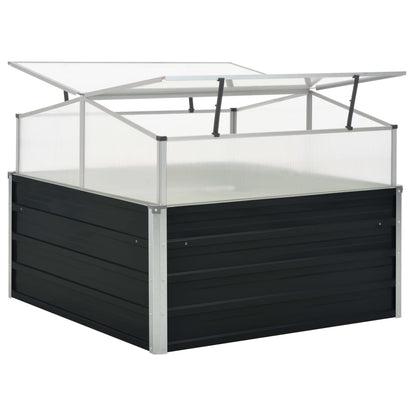 Frühbeet Abdeckung Anthrazit 100x100x77 cm Verzinkter Stahl Gewächshaus