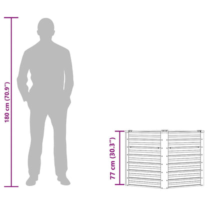 Garden raised bed, anthracite, 129 x 129 x 77 cm, galvanized steel, planter box, flower pot