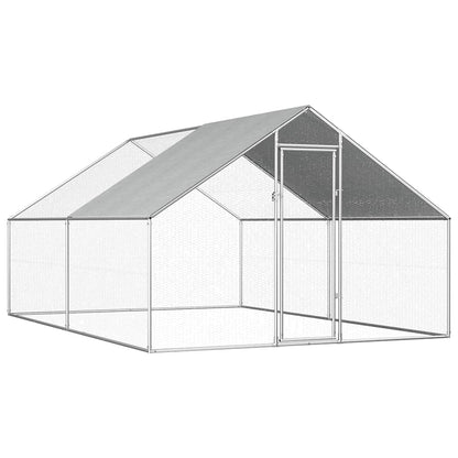 Chicken cage, chicken coop, steel, 2.75 x 4 x 1.92 m, run, outdoor enclosure, animal cage, poultry house