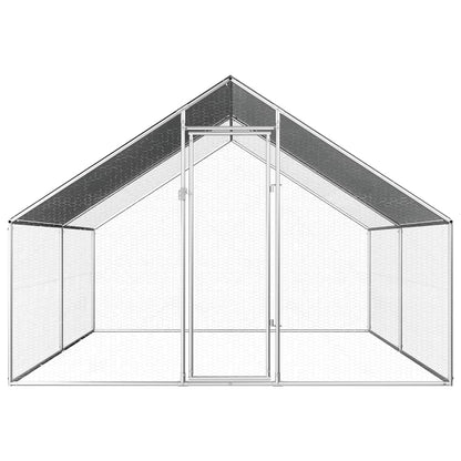 Chicken cage, chicken coop, steel, 2.75 x 4 x 1.92 m, run, outdoor enclosure, animal cage, poultry house