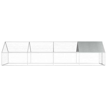 Chicken cage, chicken coop, steel, 2.75 x 8 x 1.92 m, run, outdoor enclosure, animal cage, poultry house