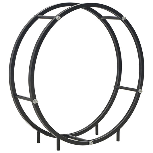 Brennholzregal rund Stahl Schwarz 70 x 20 x 70 cm Kaminholzlager Feuerholzständer