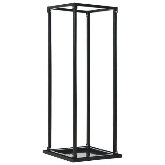 Brennholzregal Stahl Schwarz 37 x 37 x 113 cm Kaminholzlager Feuerholzhalter Boden