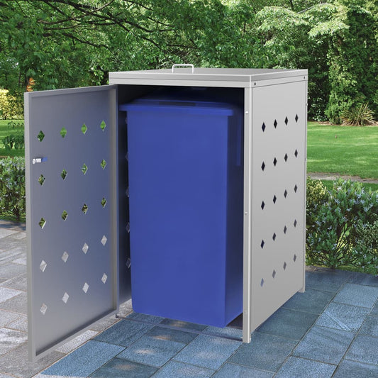 Mülltonnenbox 1 Tonne 240 L Edelstahl 69 x 77,5 x 115 cm Mülltonnenverkleidung
