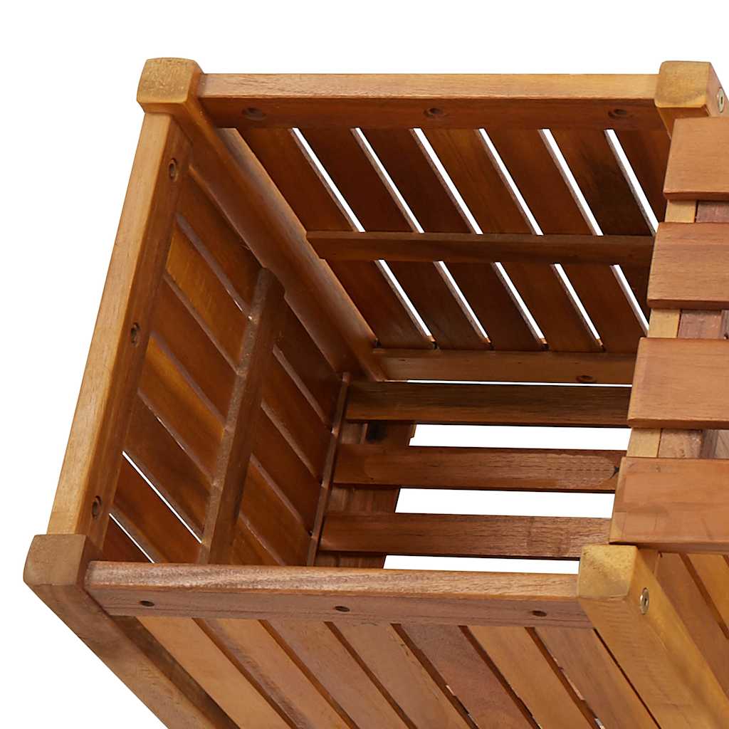 Gartenbank mit 2 Pflanzkübeln 150×30×40 cm Massivholz Akazie Braun