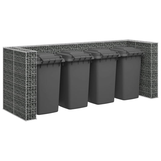 Gabionen Mülltonnenverkleidung 4 Tonnen Stahl 320x100x120cm Mülltonnenbox